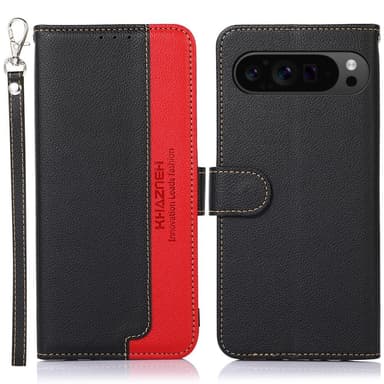 KHAZNEH För Google Pixel 9 / Pixel 9 Pro Plånboksskal Litchi-textur Telefonskal