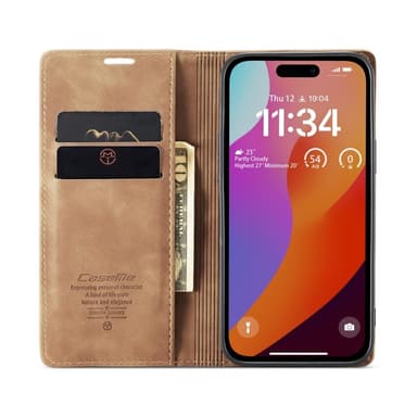 CASEME Plånboksfodral iPhone 16 Pro - Brun