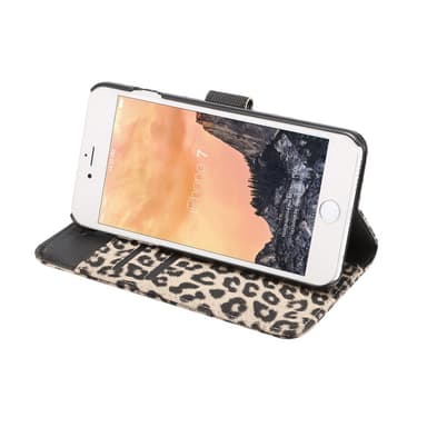 iPhone 7 / iPhone 8 / SE Plånboksfodral / Fodral Leopard Grå - Svart