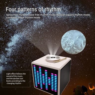 Multifunktionell Galaxy Star-projektor White Noise Bluetooth-högtalare