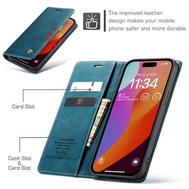 CASEME Plånboksfodral iPhone 16 Pro Max - Blå