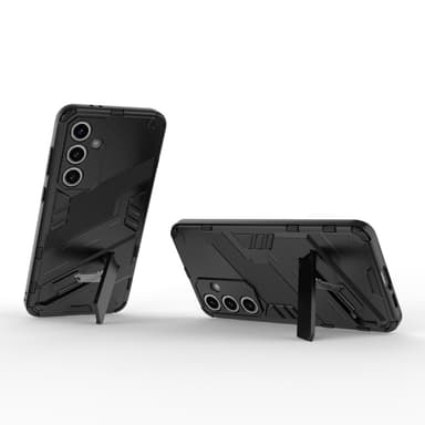 Till Samsung Galaxy S24 FE Kickstand Hybrid Hårt PC Mjukt TPU Telefonfodral - Svart