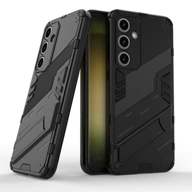 Till Samsung Galaxy S24 FE Kickstand Hybrid Hårt PC Mjukt TPU Telefonfodral - Svart