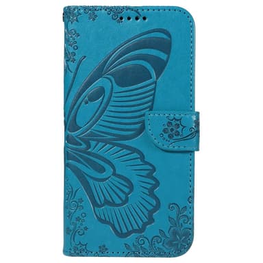 För Samsung Galaxy S24 FE Fodral Ställ Plånboksfodral Fjärilsmönster - Blå