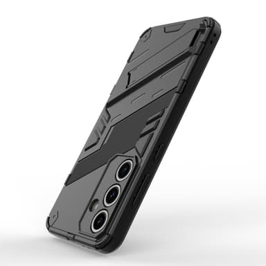 Till Samsung Galaxy S24 FE Kickstand Hybrid Hårt PC Mjukt TPU Telefonfodral - Svart