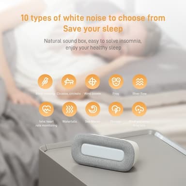 White Noise Machine Nattljus Bärbar Sleep Noise Maker 10 Lugnande ljud Maskin