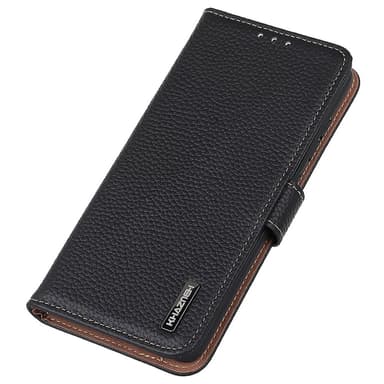 KHAZNEH För Samsung Galaxy S24 FE Fodral i Äkta Koskinn - Svart