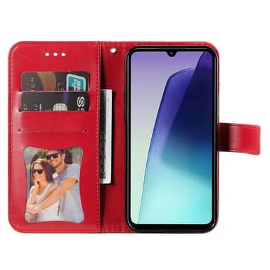 Till Xiaomi Redmi 14C Plånboksfodral med Blommigt Mönster - Röd