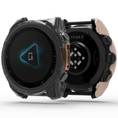 För Garmin Fenix ​​8 43 mm AMOLED hård PC Watch-fodral Skal med härdat glas