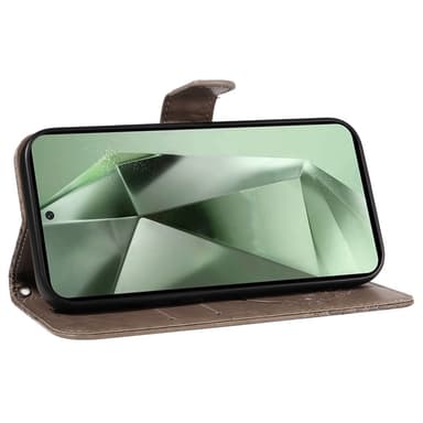 För Samsung Galaxy S24 FE Fodral Ställ Plånboksfodral Fjärilsmönster - Grå