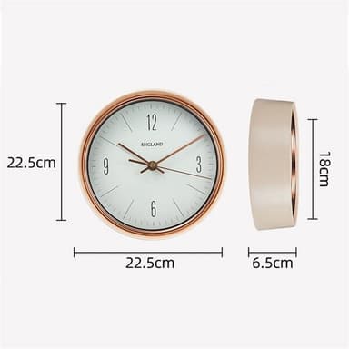 Väggklocka 22,5cm - Koppar / Vit