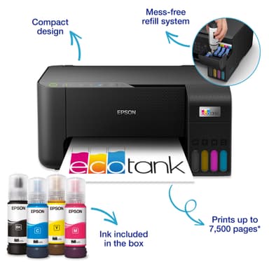 Epson EcoTank ET-2865 multifunktionsskrivare C11CJ67433 (svart)