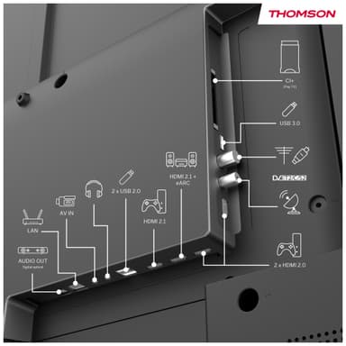 Thomson Google 50" QG4S14 4K QLED smart TV (2024/sidofötter)