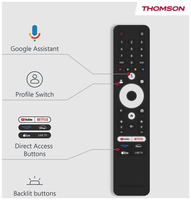 Thomson Google 50" QG4S14 4K QLED smart TV (2024/sidofötter)
