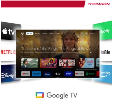 Thomson Google 50" QG4S14 4K QLED smart TV (2024/sidofötter)