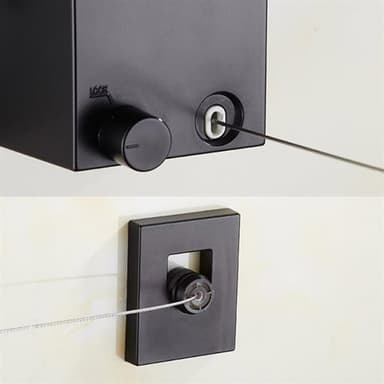 Utdragbar tvättlina / torklina med platsbesparande design - Svart