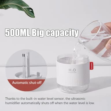 Ultraljud luftfuktare 500 ml med LED belysning