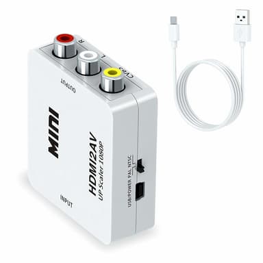 HDMI till AV/RCA signalomvandlare 1080p Vit