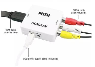 HDMI till AV/RCA signalomvandlare 1080p Vit