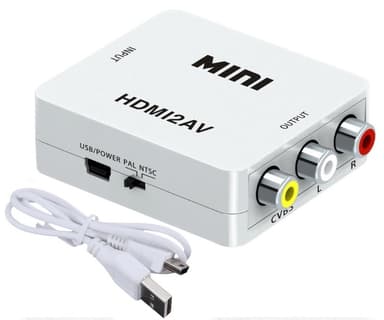 HDMI till AV/RCA signalomvandlare 1080p Vit
