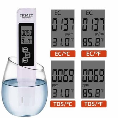 3i1 digital vattentestare TDS EC med stor LCD-display
