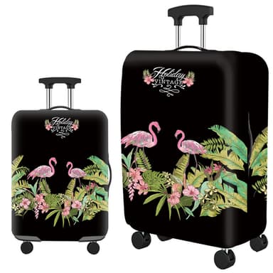 Skyddande resväska, tjockt elastiskt bagagefodral XL Djungel flamingo