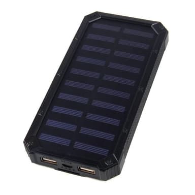 Powerbank 9000mAh med Solcellsladdning - Svart
