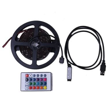 Led Slinga 5050 USB rgb färg Remote 24knappars - 3 meter Vattentät