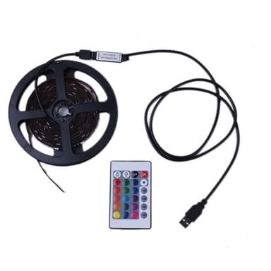 Led Slinga 5050 USB rgb färg Remote 24knappars - 3 meter Vattentät