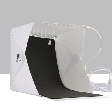 Fotostudio mini med LED-paneler - 2 bakgrunder