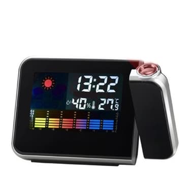 LED Projektor väckarklocka med väderstation / kalender