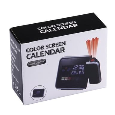 LED Projektor väckarklocka med väderstation / kalender