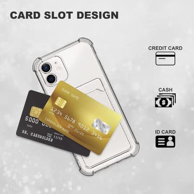 iPhone 12 skal med korthållare TPU transparent