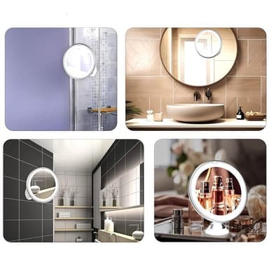 Löstagbar förstoringsspegel med LED-lampa och 10X förstoring