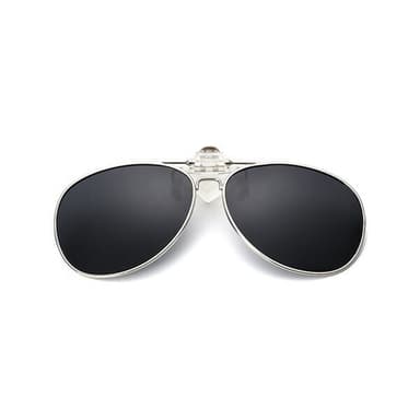 Clip-on Aviator solglasögon med UV400 skydd och svart glasfärg