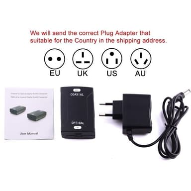 Optisk Toslink adapter till Koaxial RCA