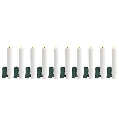 Day Julgransljus med LED 3D-låga & fjärrkontroll - 10-pack