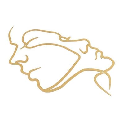 Väggdekor i metall Ansikten - Guld