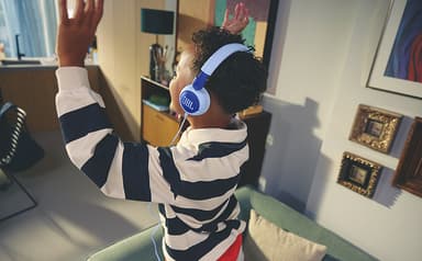 JBL Junior 320 on-ear hörlurar (blå)