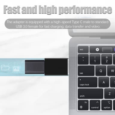 Supersnabb adapter USB-C till USB 3.0 Svart