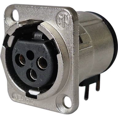 Neutrik NC3FD-H-0 XLR-kontakter Flänsanslutning vinklad