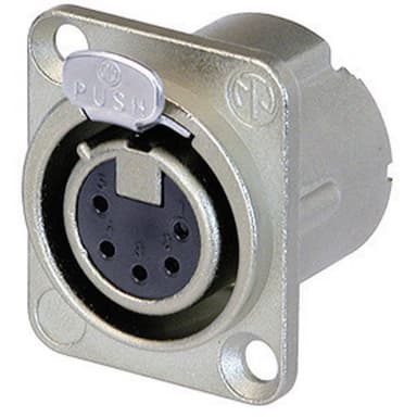 Neutrik NC5FD-LX XLR-kontakter Flänsanslutning rak
