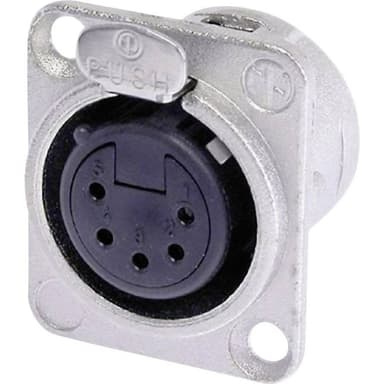 Neutrik NC5FD-L-1 XLR-kontakter Flänsanslutning rak