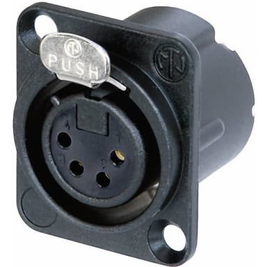 Neutrik NC4FD-LX-B XLR-kontakter Flänsanslutning rak