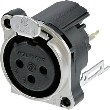 Neutrik NC3FBV2 XLR-kontakter Flänsanslutning rak