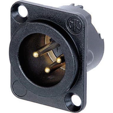 Neutrik NC3MD-LX-B XLR-kontakter Flänsstickkontakt rak