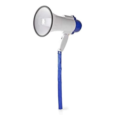 Nedis Megafon | Maximal räckvidd: 250 m | Maximal volymkontroll: 115 dB | Inbyggd mikrofon | Inbygd siren | Inspelningsfunktion | Blå / Vit