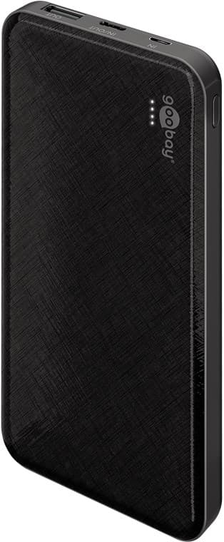 Goobay Powerbank Slimline 10.000 mAh kraftfulla 10 000 mAh i en praktisk och kompakt design med statusljusdioder