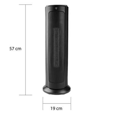 Nedis SmartLife Keramisk PTC Fläktvärmare | Wi-Fi | 2000 W | 3 Värmeinställningar | Svängning | Display | 15 - 35 °C | Android™ / IOS | Svart