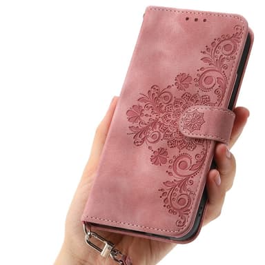 Till Samsung Galaxy A16 5G / A16 4G Fodral med Blommönster Plånboksfodral - Rosa